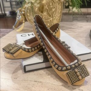 Jeffrey Campbell Gold Studded Flats